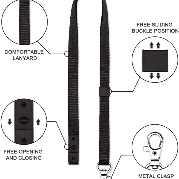 8 Pack Multi-Color Nylon Breakaway Lanyard Strap with Metal J-Hook - Picture 6 of 8